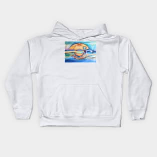 plans over the sea Kids Hoodie